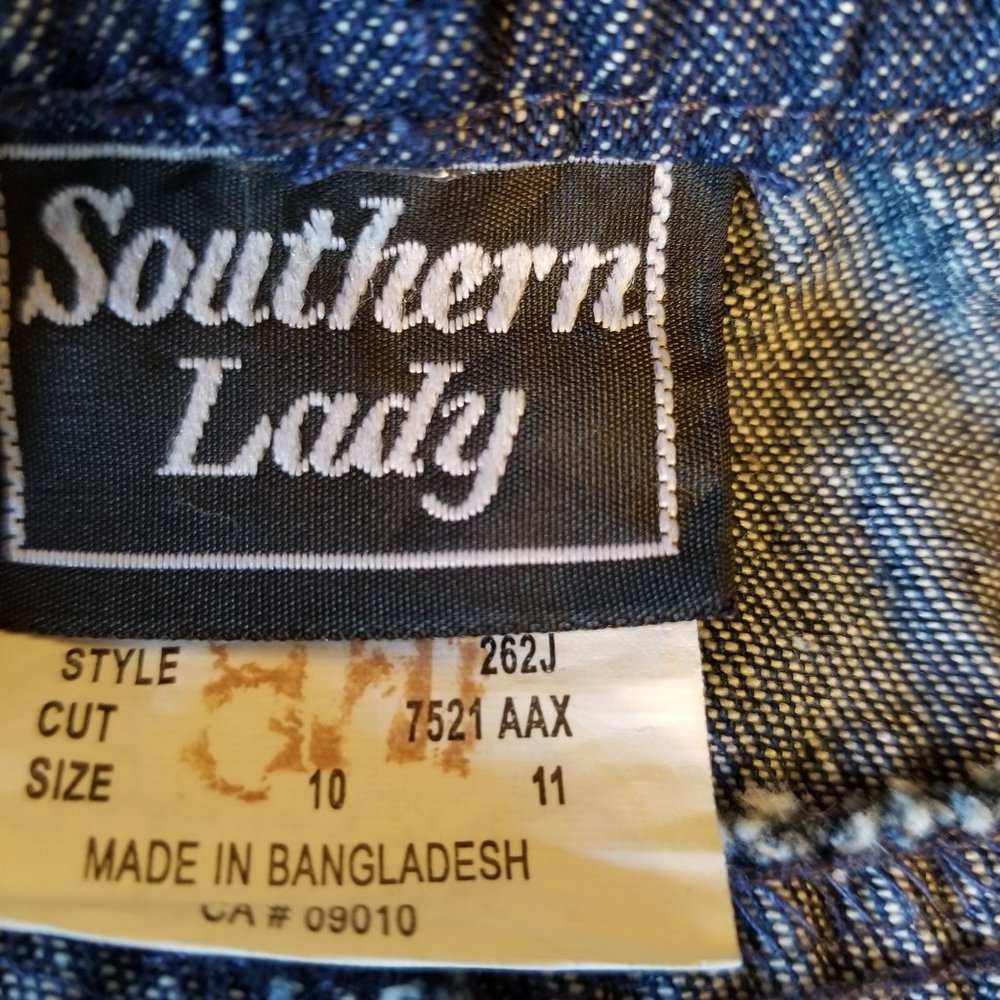 Southern Lady 10 Blue Jean Denim Skirt Maxi Modest Church Home School - Picture 3 of 3